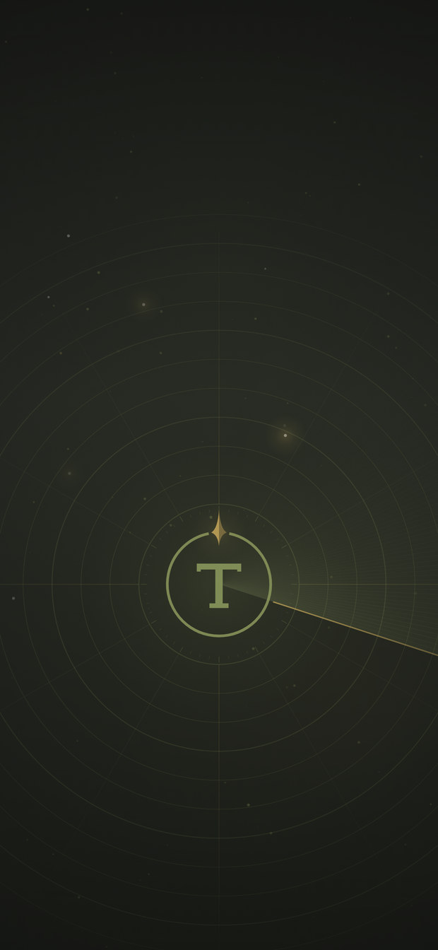 Sweep wallpaper: a beam turning around the compass mark on a sounding field