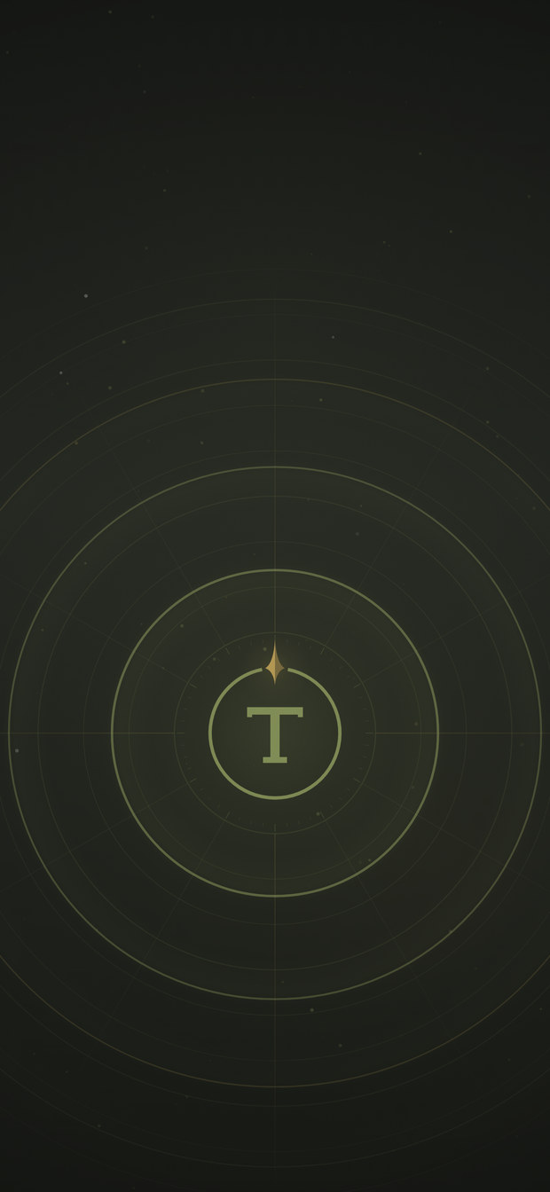 Waves wallpaper: fronts leaving the compass mark and fading outward